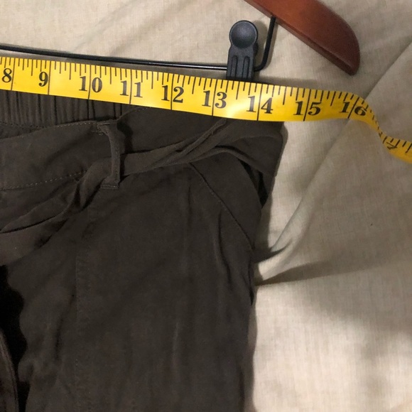 High-Rise Slouchy Olive Forest Green Tie-Up Belted Jogger Pants​ - Picture 6 of 6